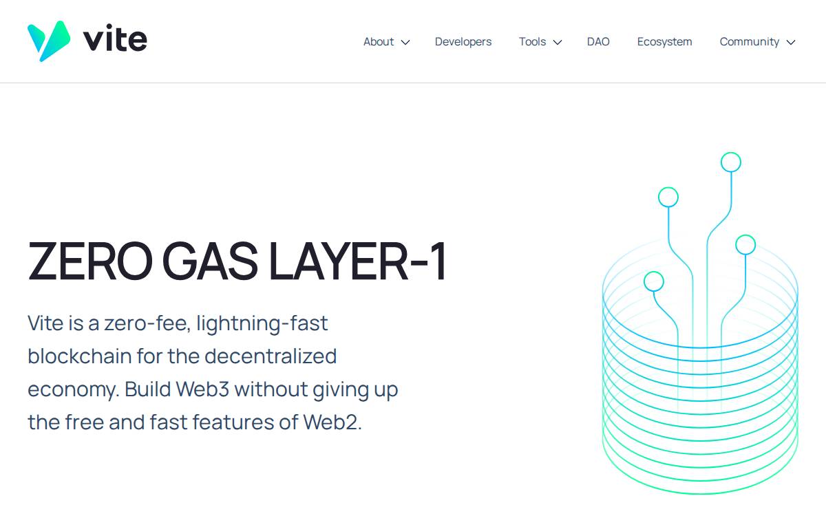 VITE Labs DAG-based Layer 1 website preview