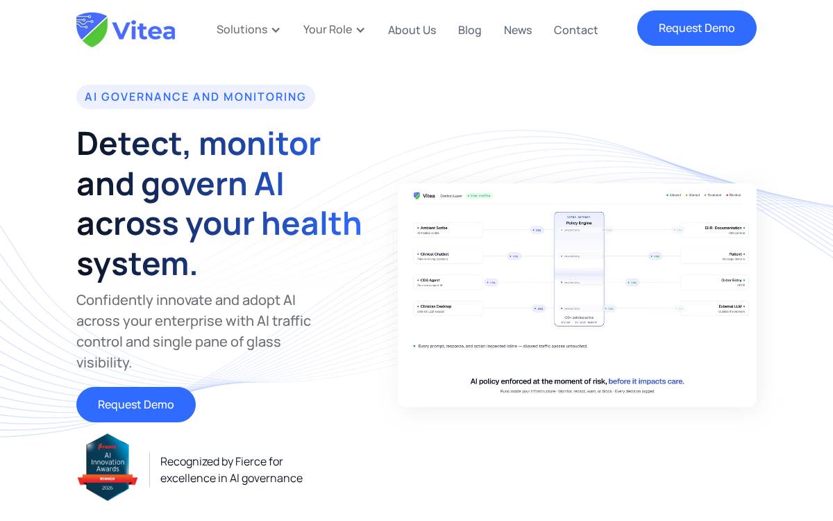 Vitea AI website preview