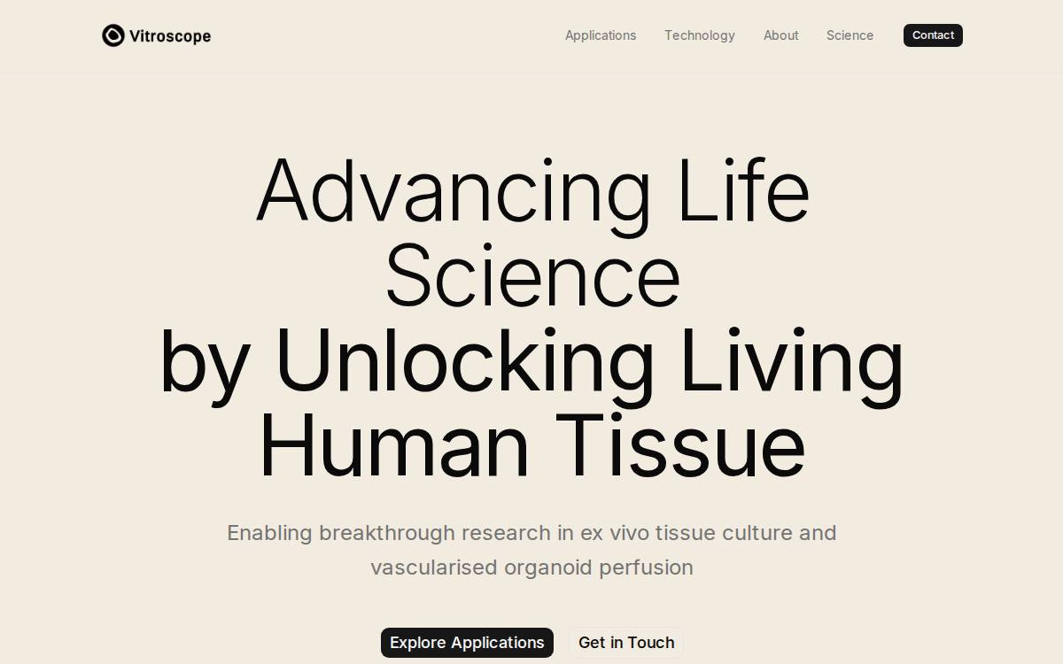 Vitroscope website preview