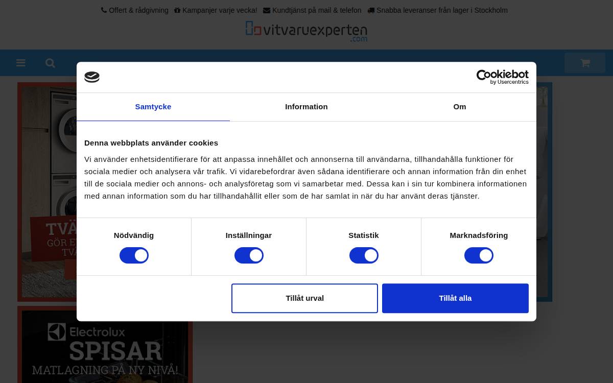 Vitvaruexperten website preview