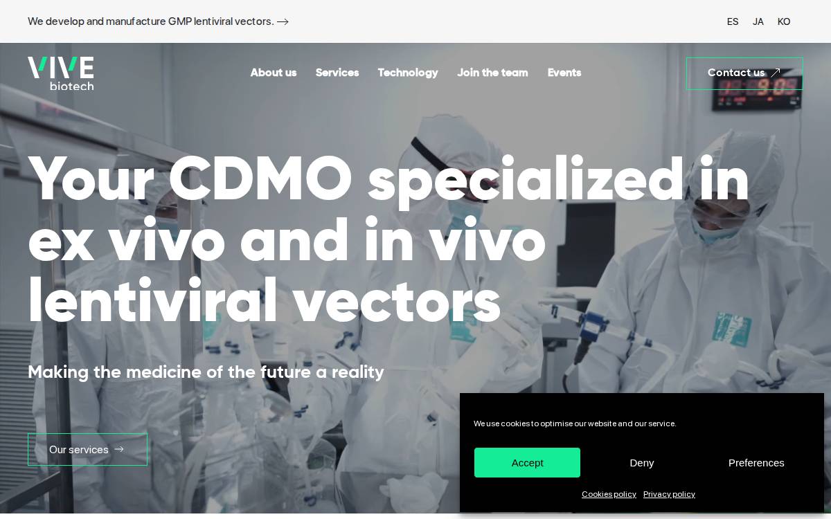 Vivebiotech website preview