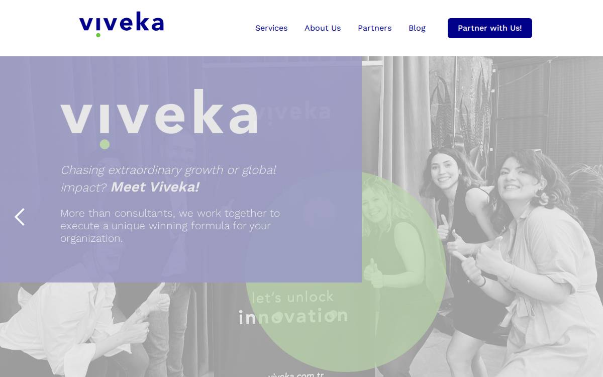 Viveka Startup Accelerator website preview