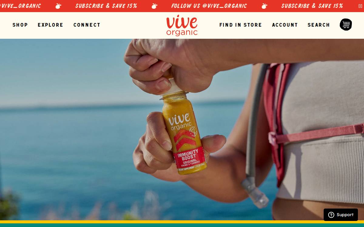 Vive Organic website preview
