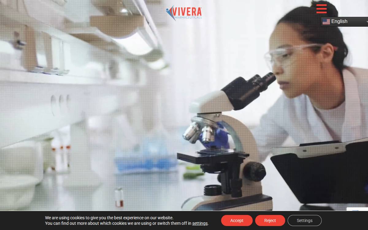 Vivera Pharmaceuticals website preview