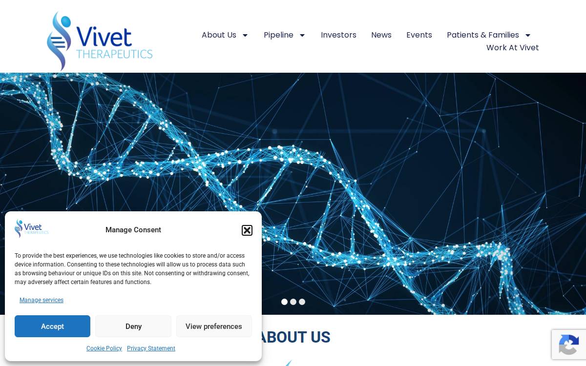 Vivet Therapeutics website preview