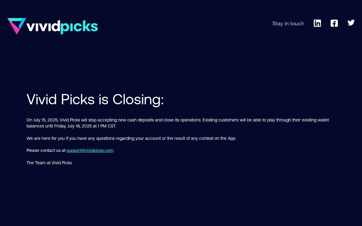 Vividpicks website preview
