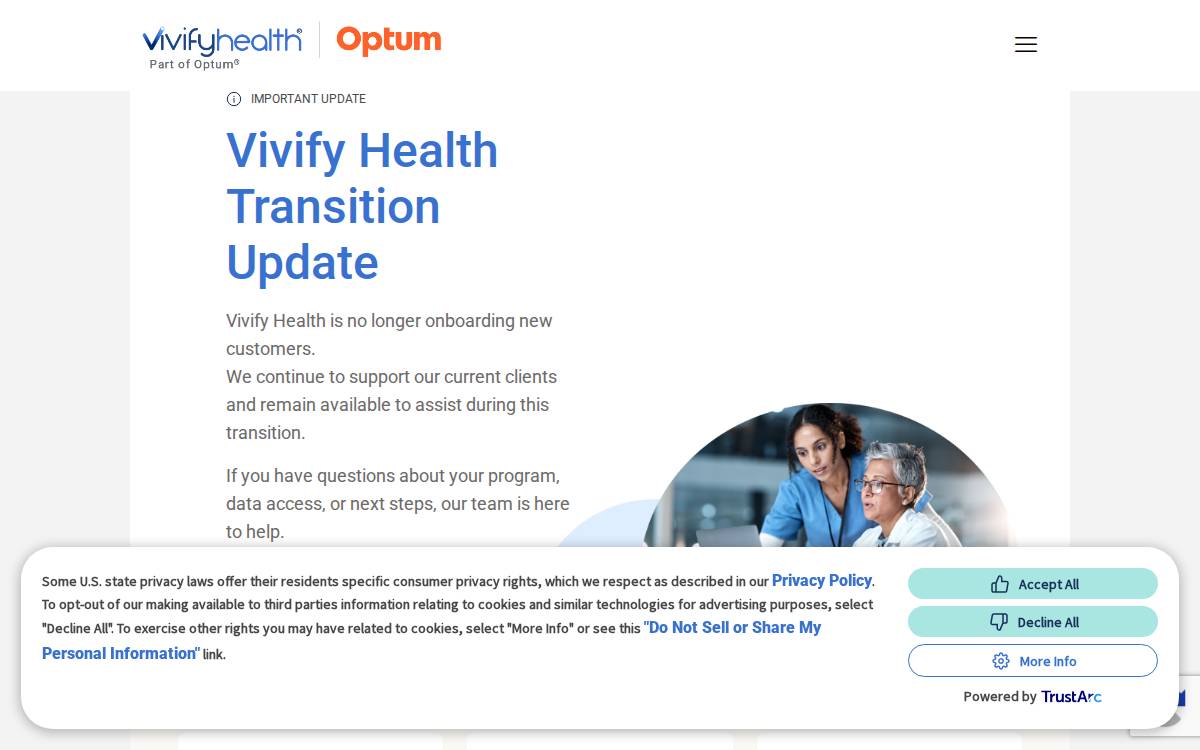 Vivify Health website preview