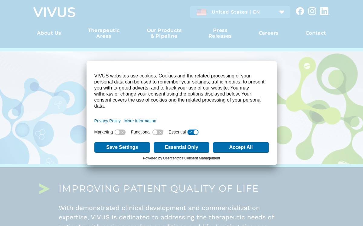 Vivus website preview