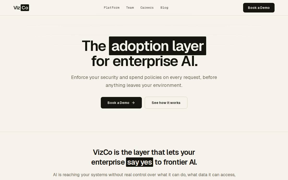Vizco website preview