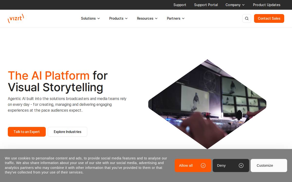 Vizrt website preview