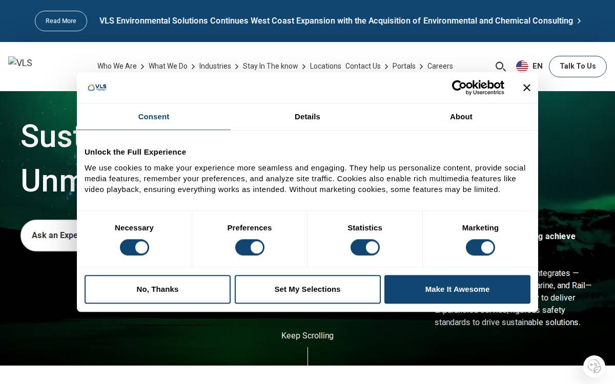 VLS Environmental Solutions website preview