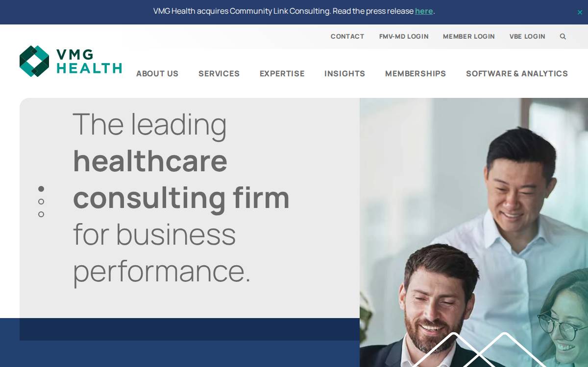 VMG Health website preview