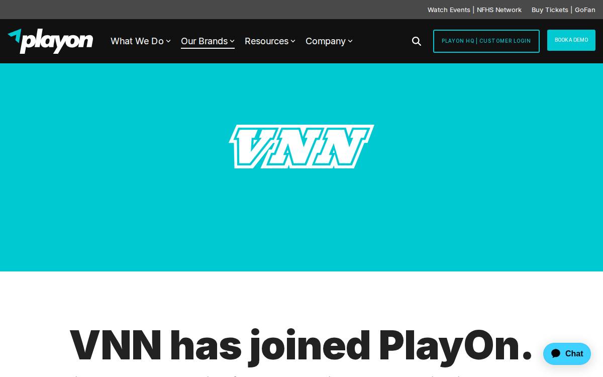 Vnnsports website preview