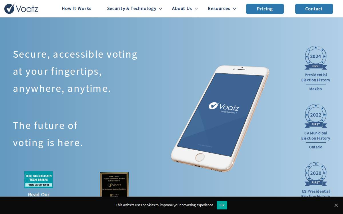 Voatz website preview
