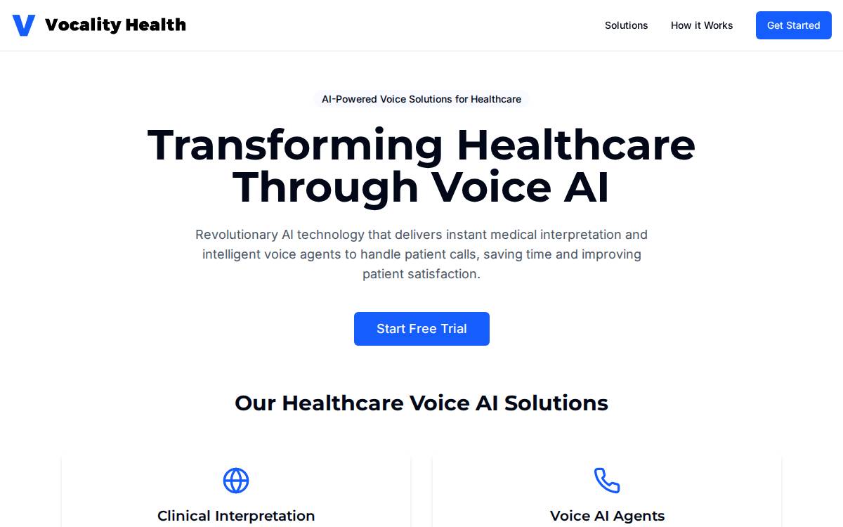 Vocality Health website preview