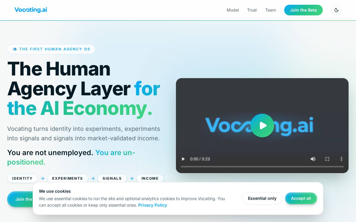 Vocating website preview