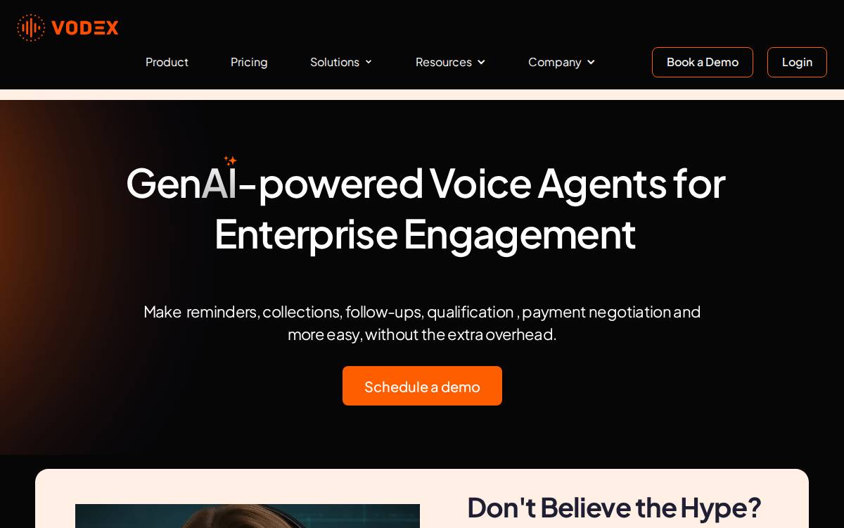 Vodex Ai website preview