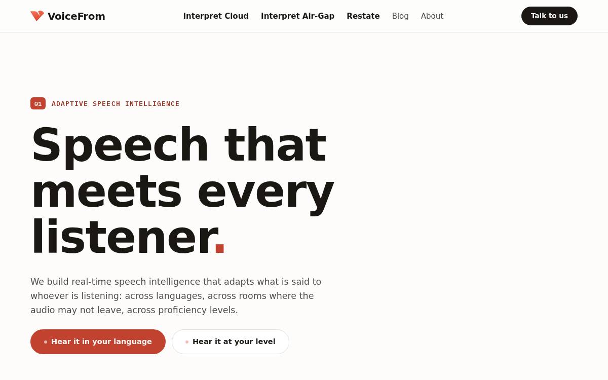 VoiceFrom website preview