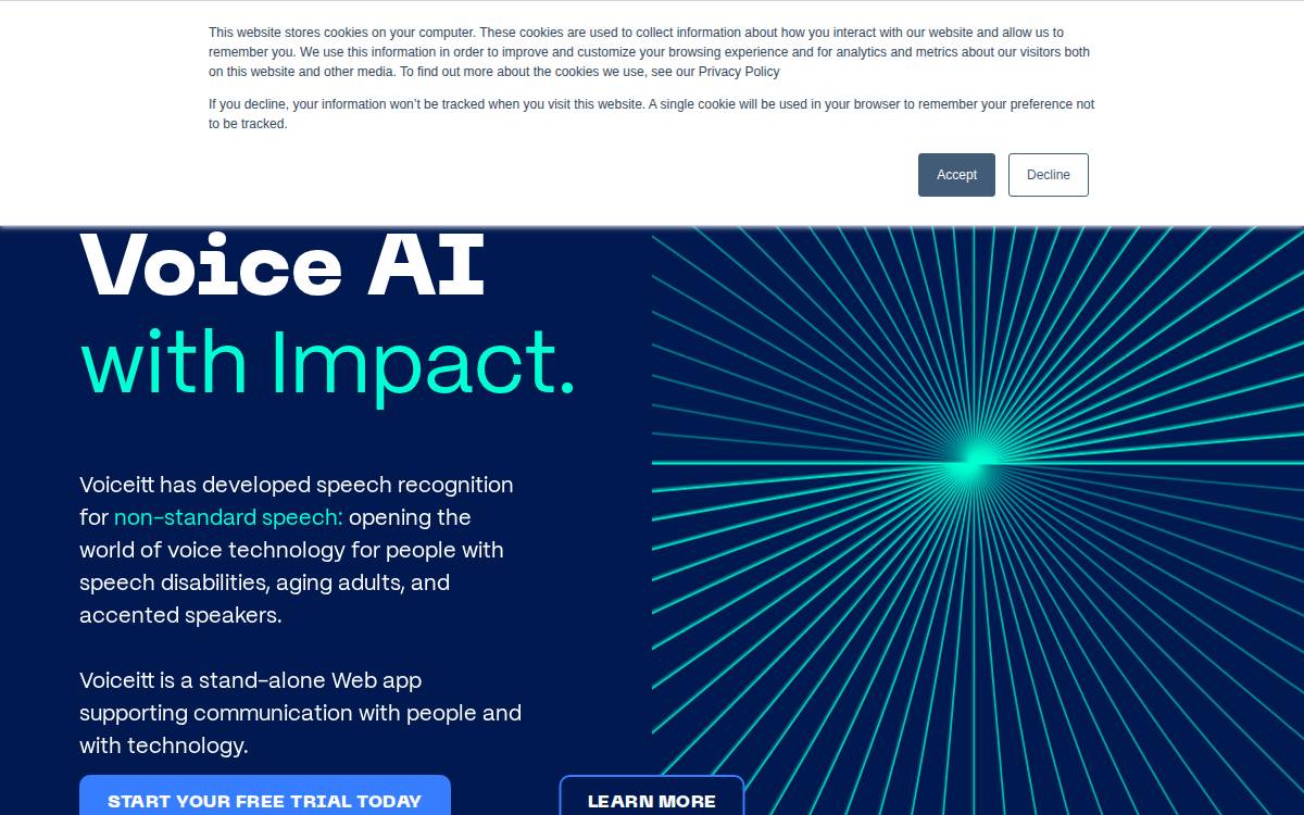 voiceitt website preview