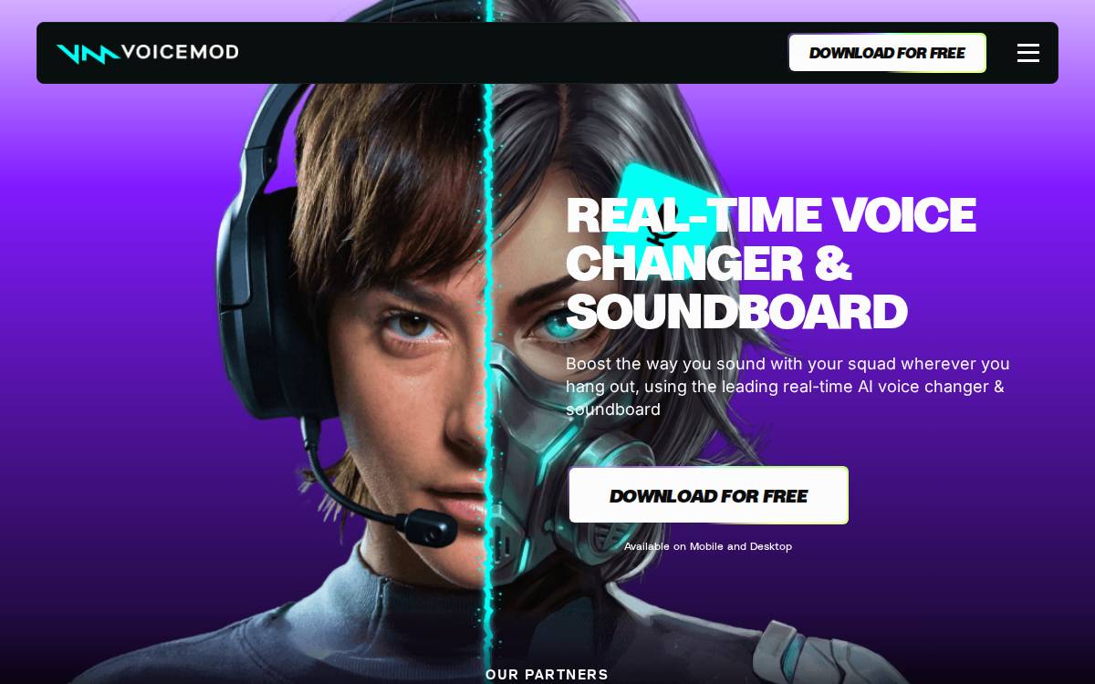 Voicemod website preview