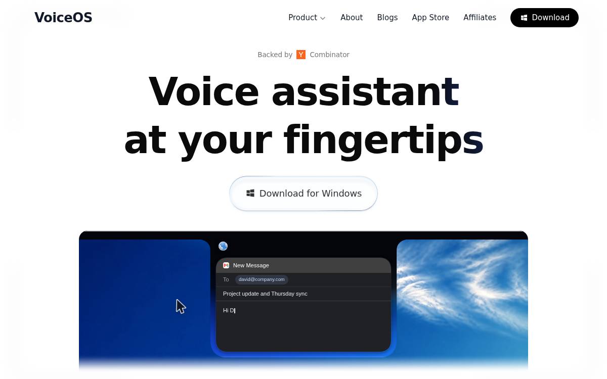 VoiceOS website preview
