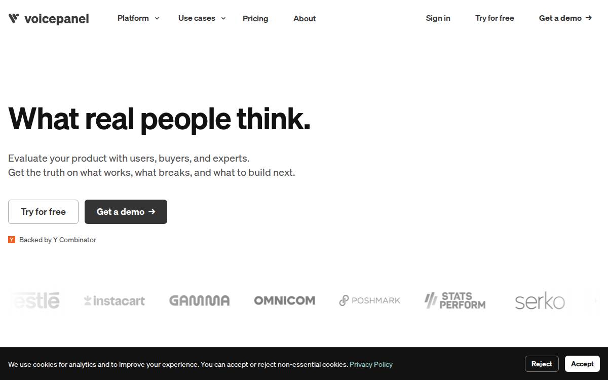 Voicepanel website preview