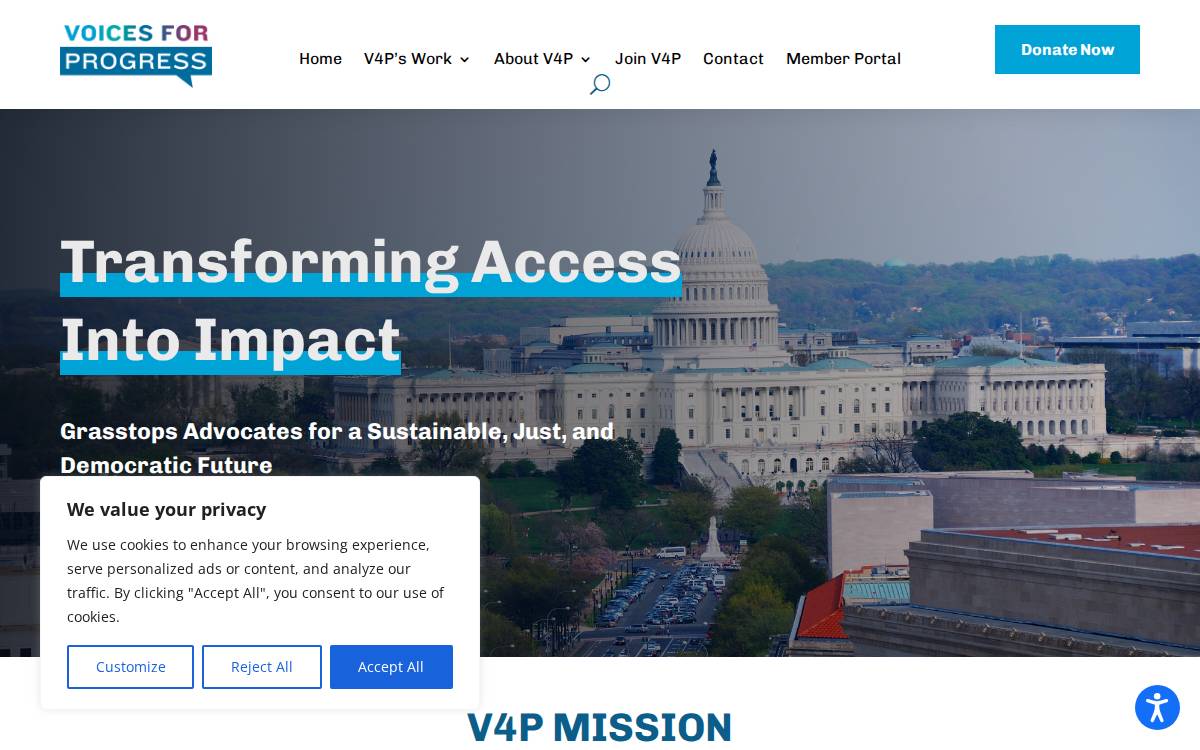 Voices for Progress website preview