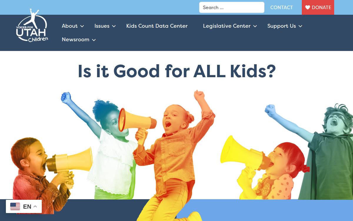 Voices for Utah Children website preview