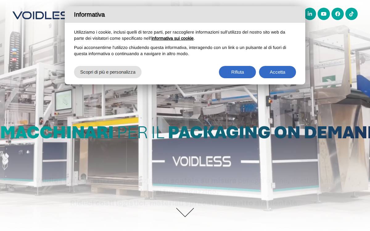 Voidless Packaging website preview