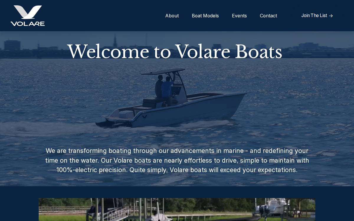Volare Boats website preview