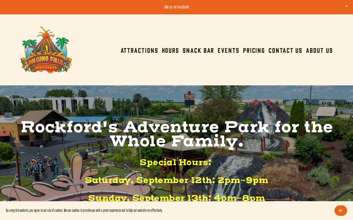 Volcano Falls website preview