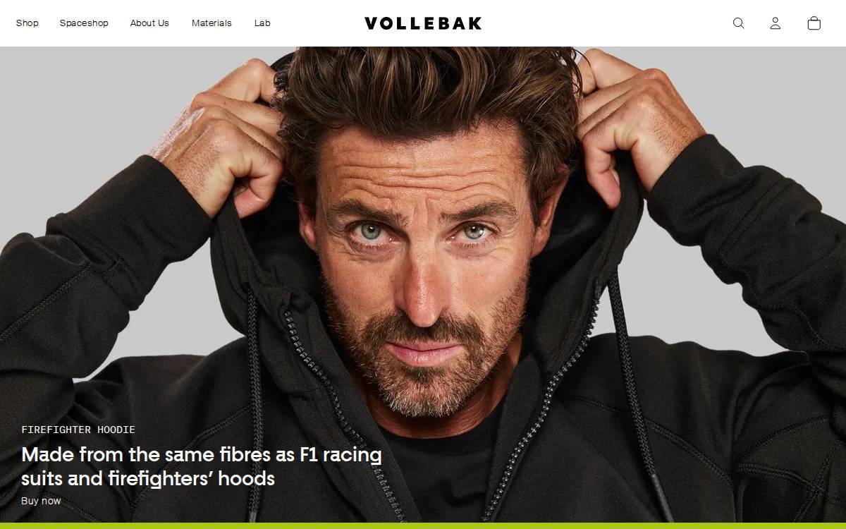 Vollebak website preview
