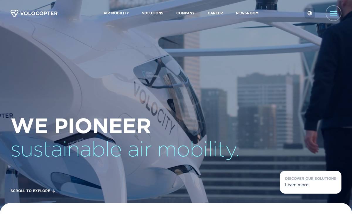 Volocopter website preview