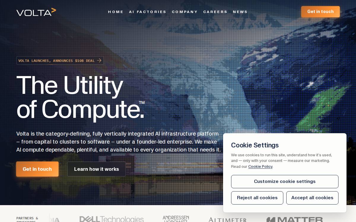 Volta website preview