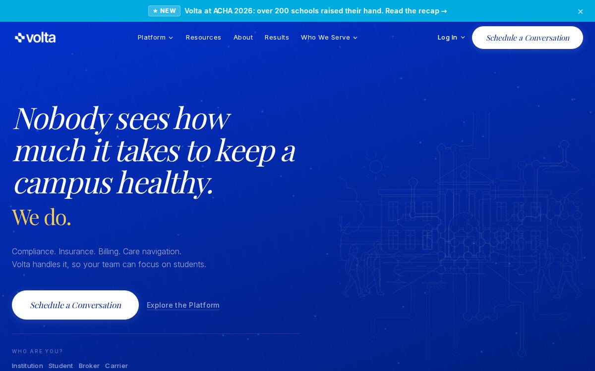 Volta Health website preview