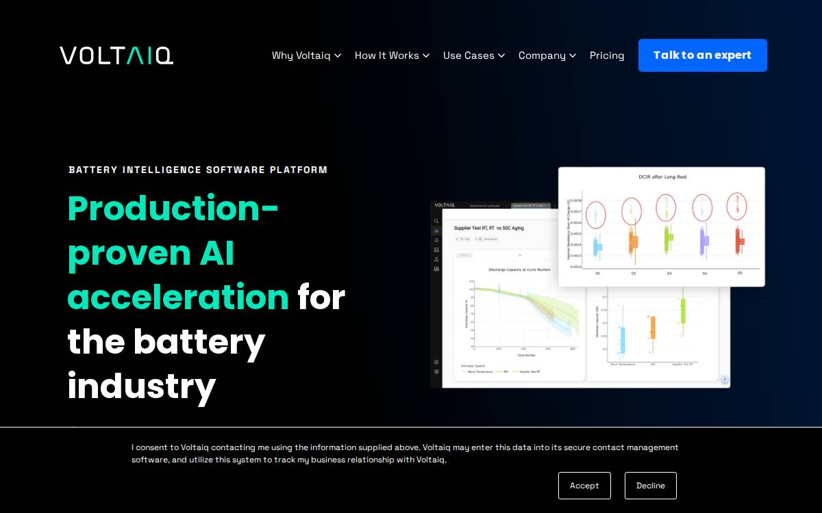 Voltaiq website preview