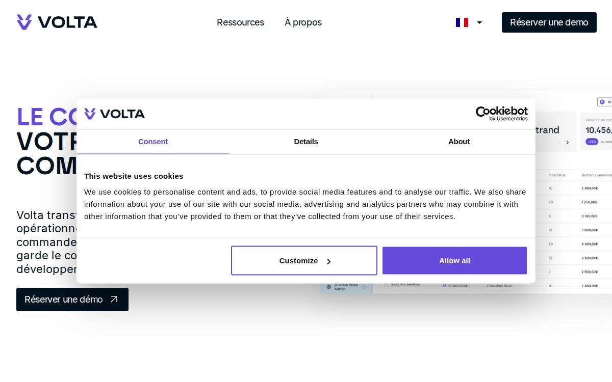 Volta Software website preview