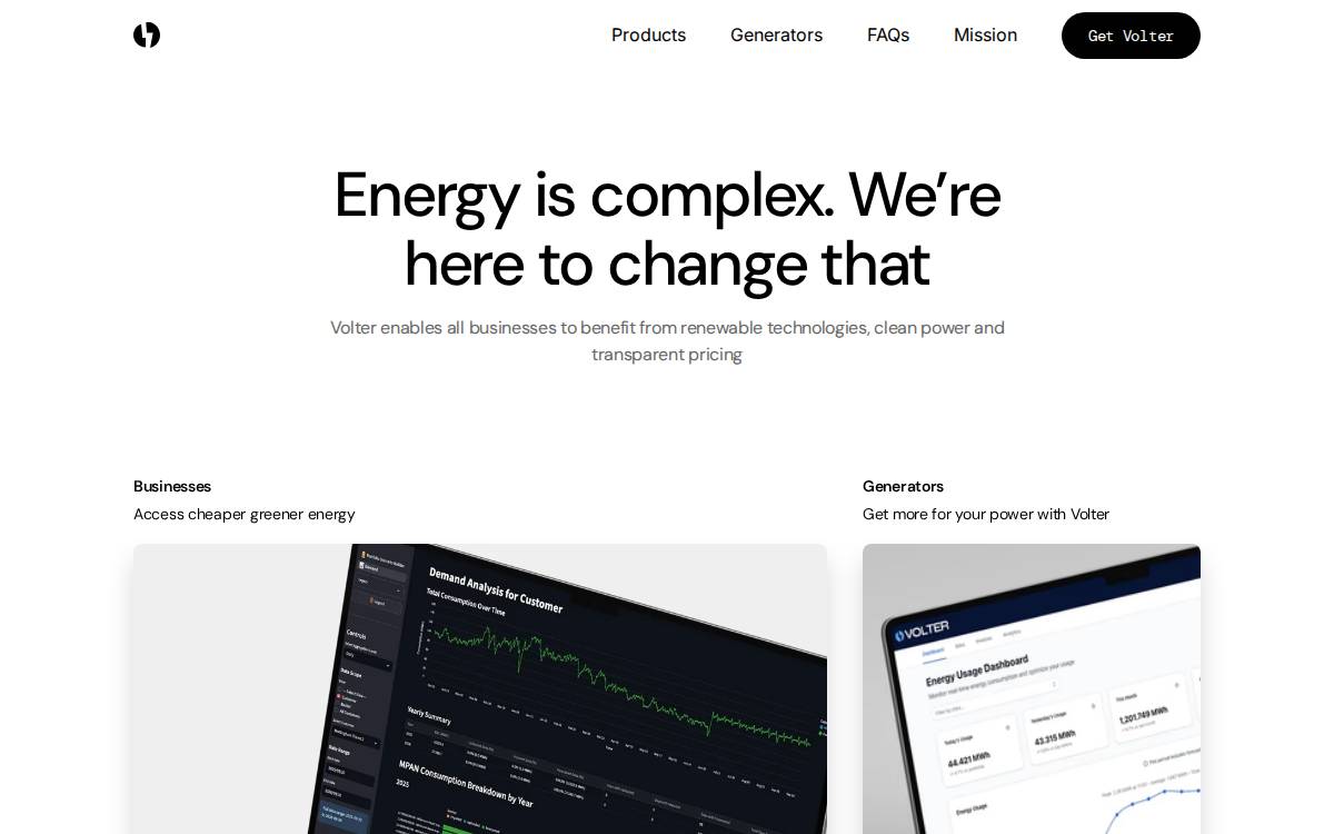 Volter website preview