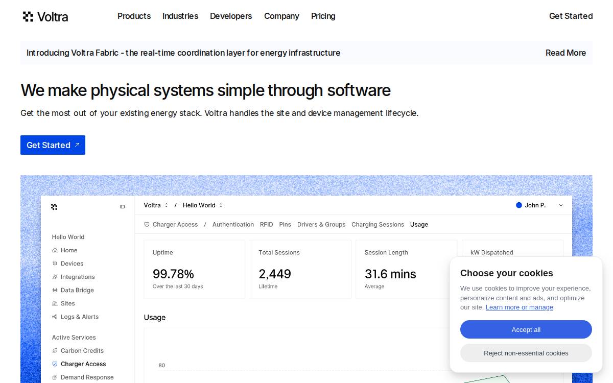 Voltra website preview