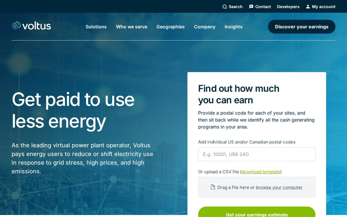 Voltus website preview