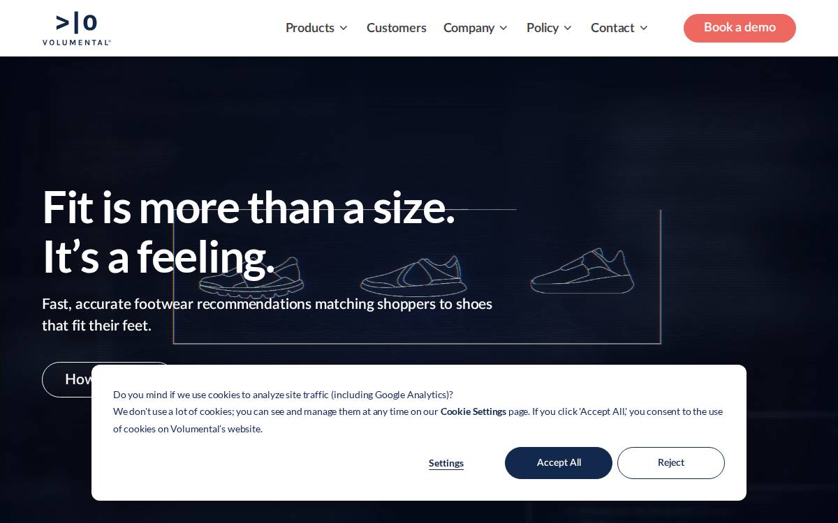 Volumental website preview