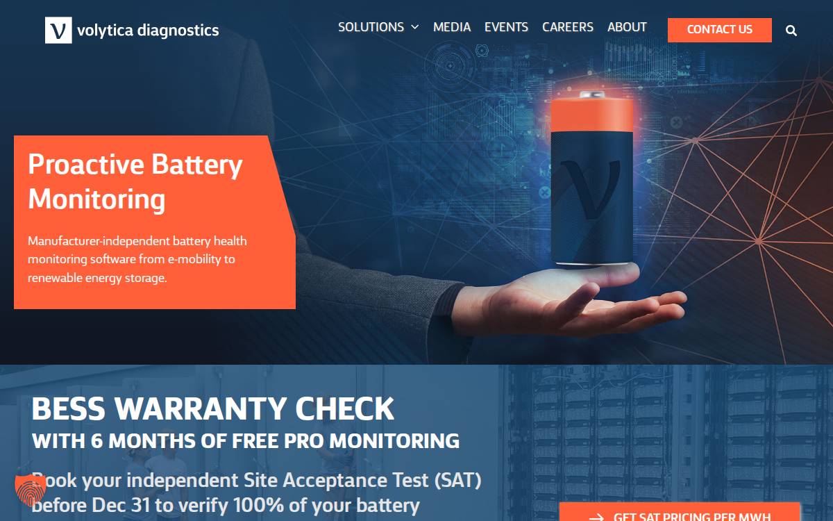 volytica diagnostics website preview