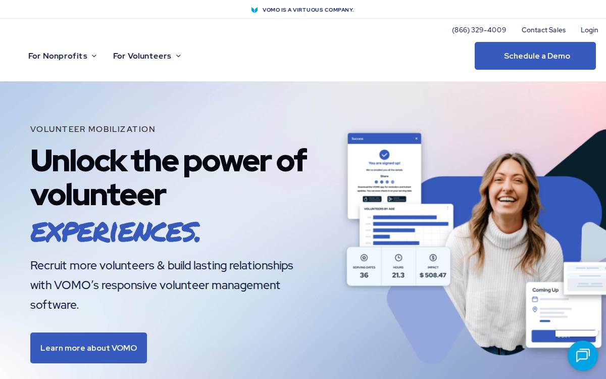 Vomo website preview