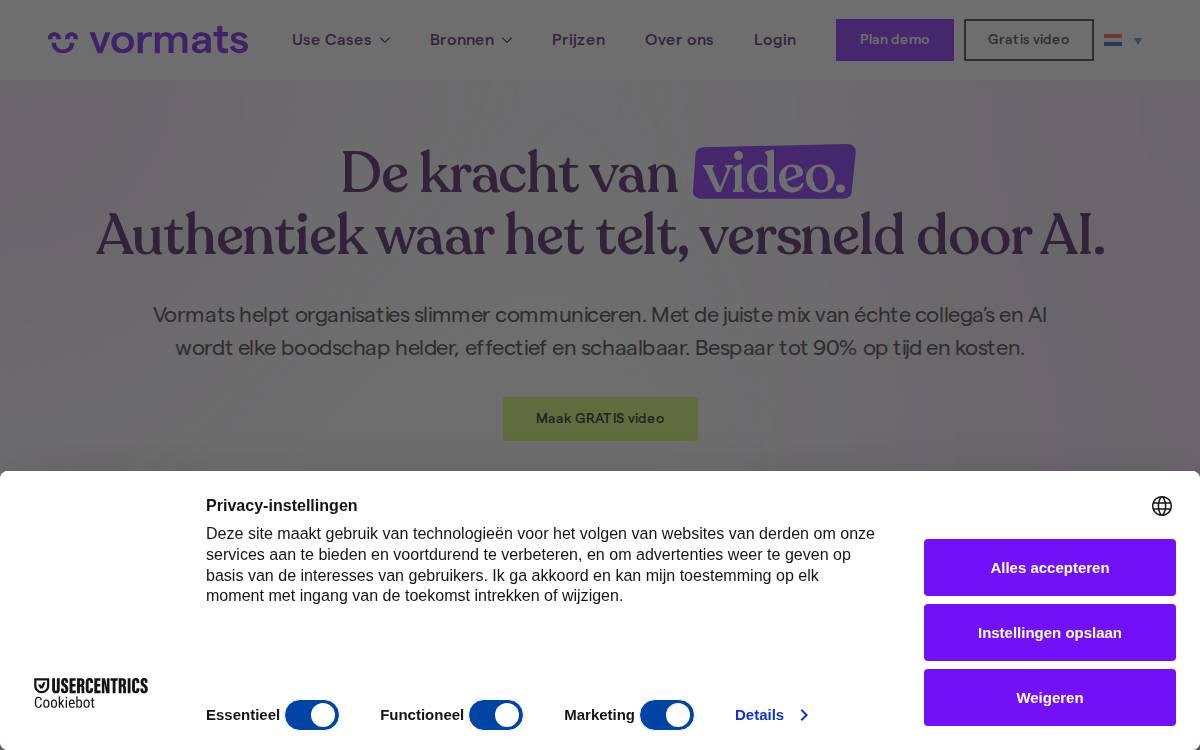 Vormats website preview