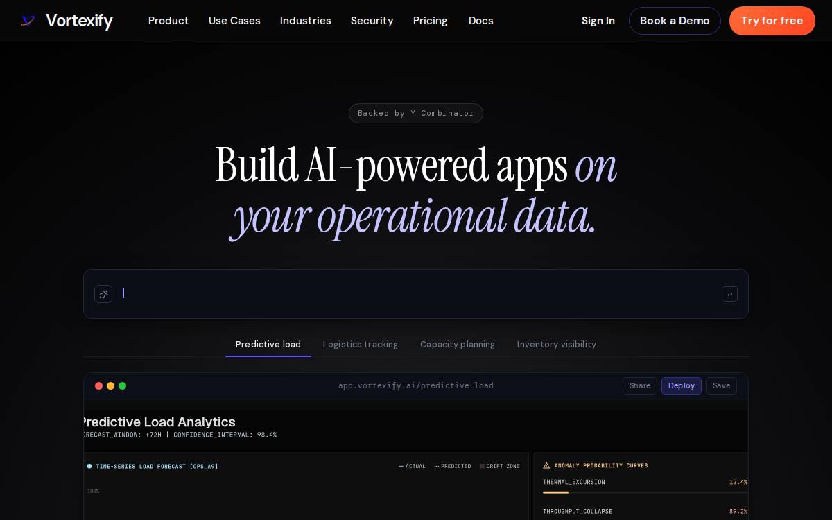 Vortexify website preview