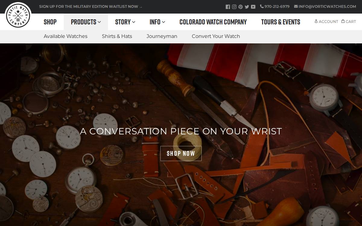 Vortic website preview