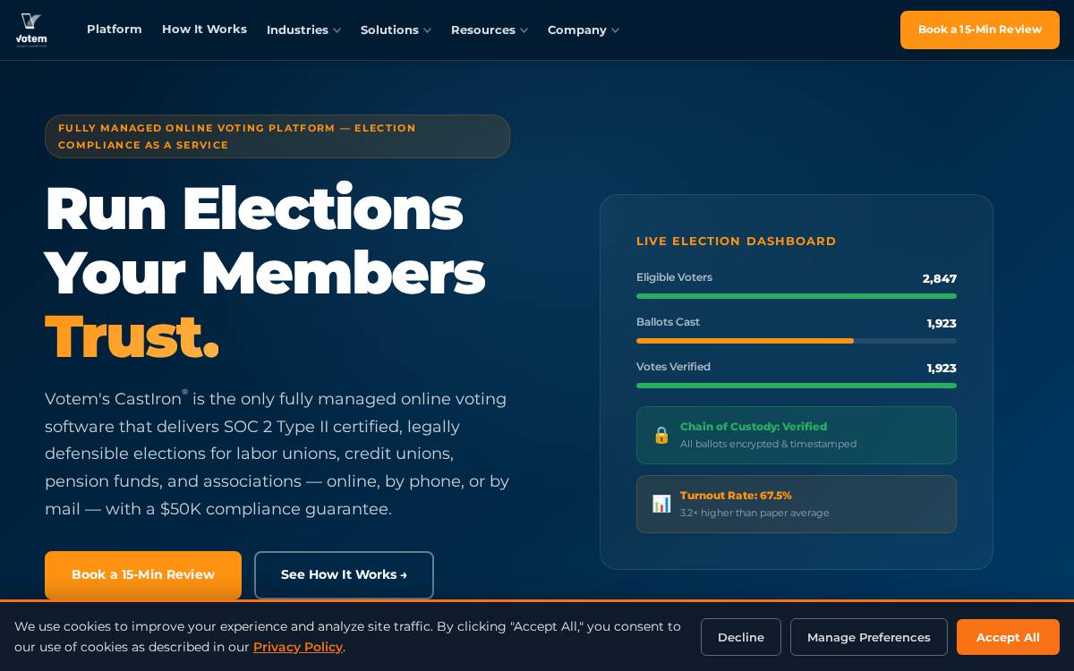 Votem website preview