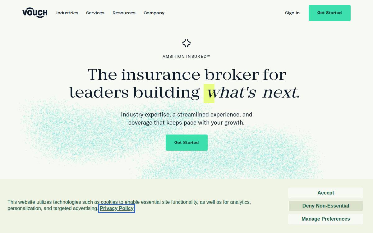 Vouch website preview