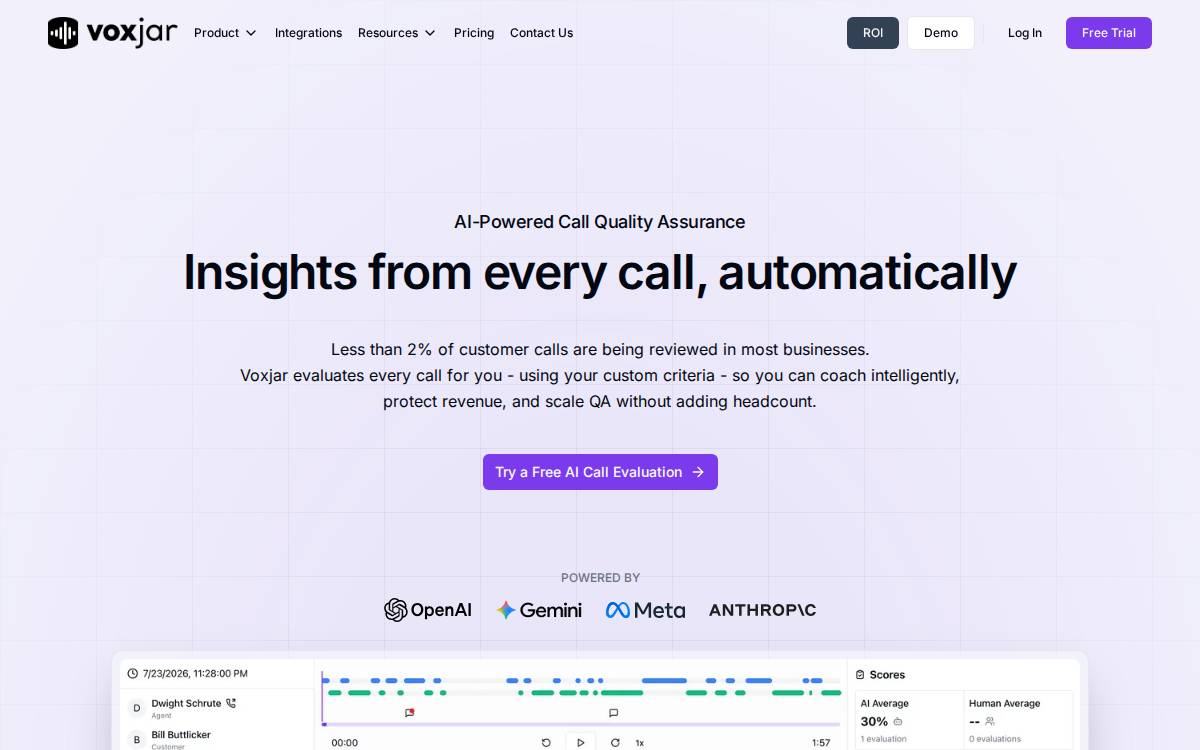 Voxjar website preview