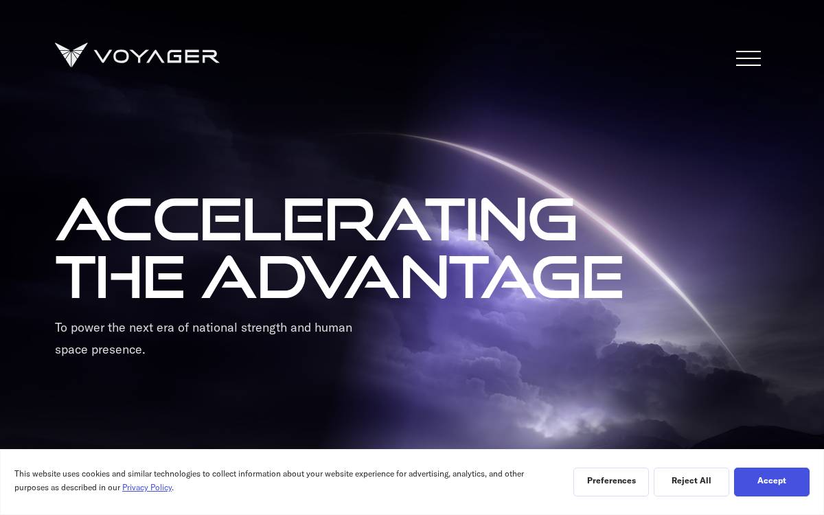Voyager Space website preview